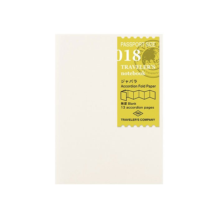 Traveler's Notebook Recambio 018 Papel en Acordeón - Tamaño Pasaporte