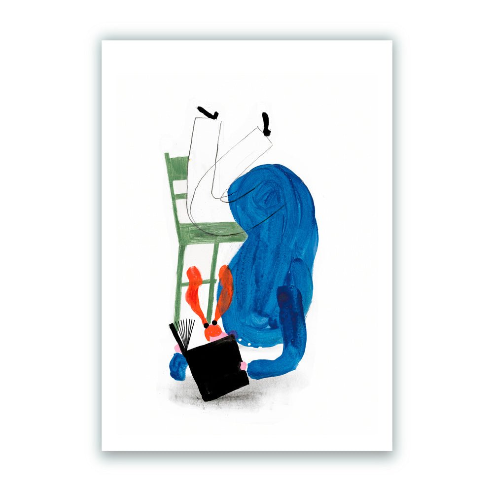 Personaje Leyendo por los Suelos 02 Impresión Giclée A5