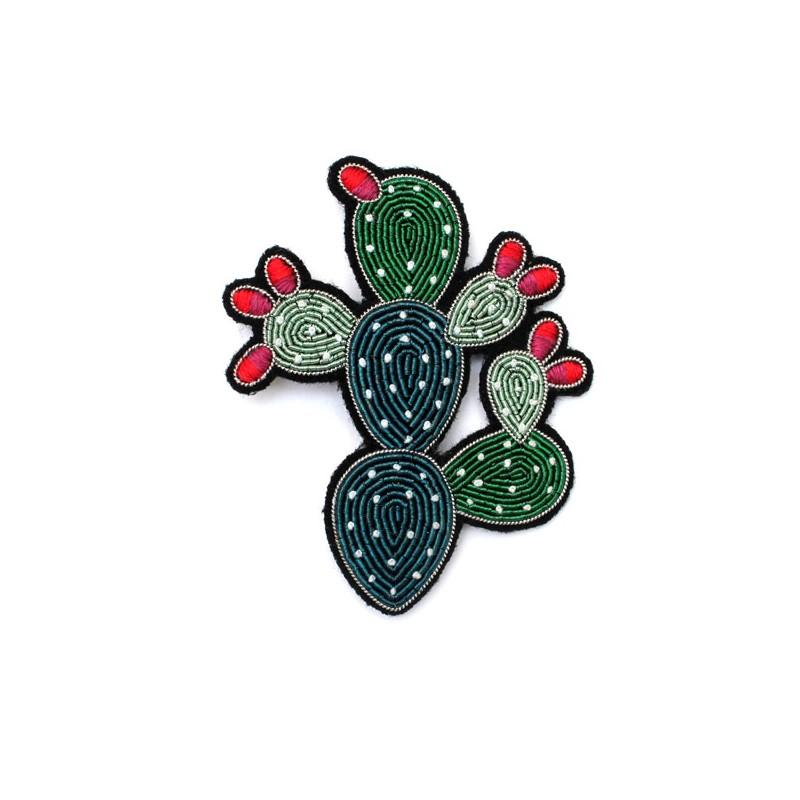 Prickly Pear Cactus Hand-Embroidered Brooch