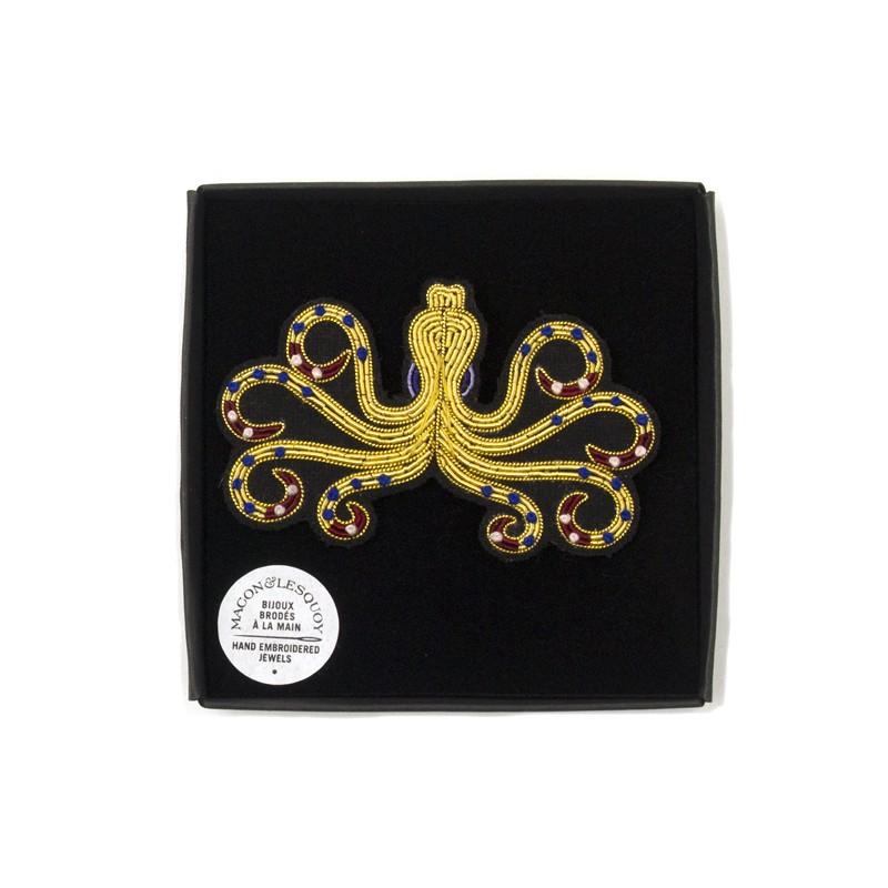 Octopus Hand-embroidered Brooch