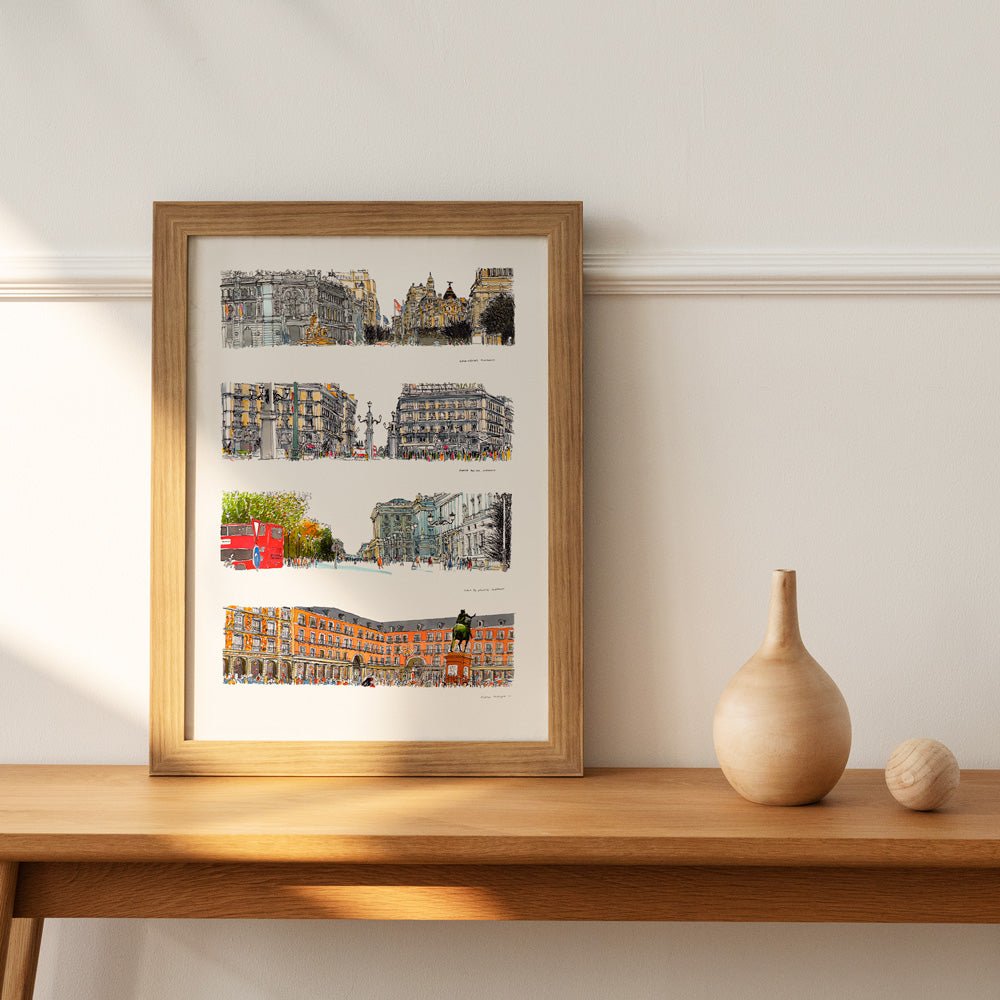 Plazas de Madrid Giclée Print
