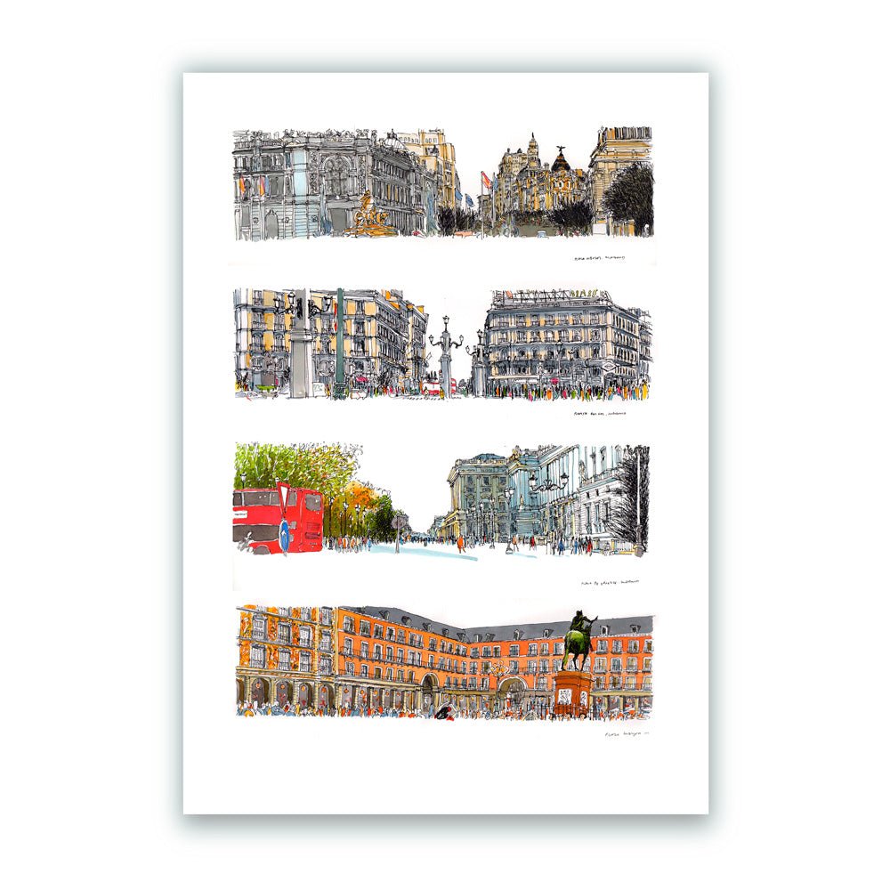 Plazas de Madrid Giclée Print