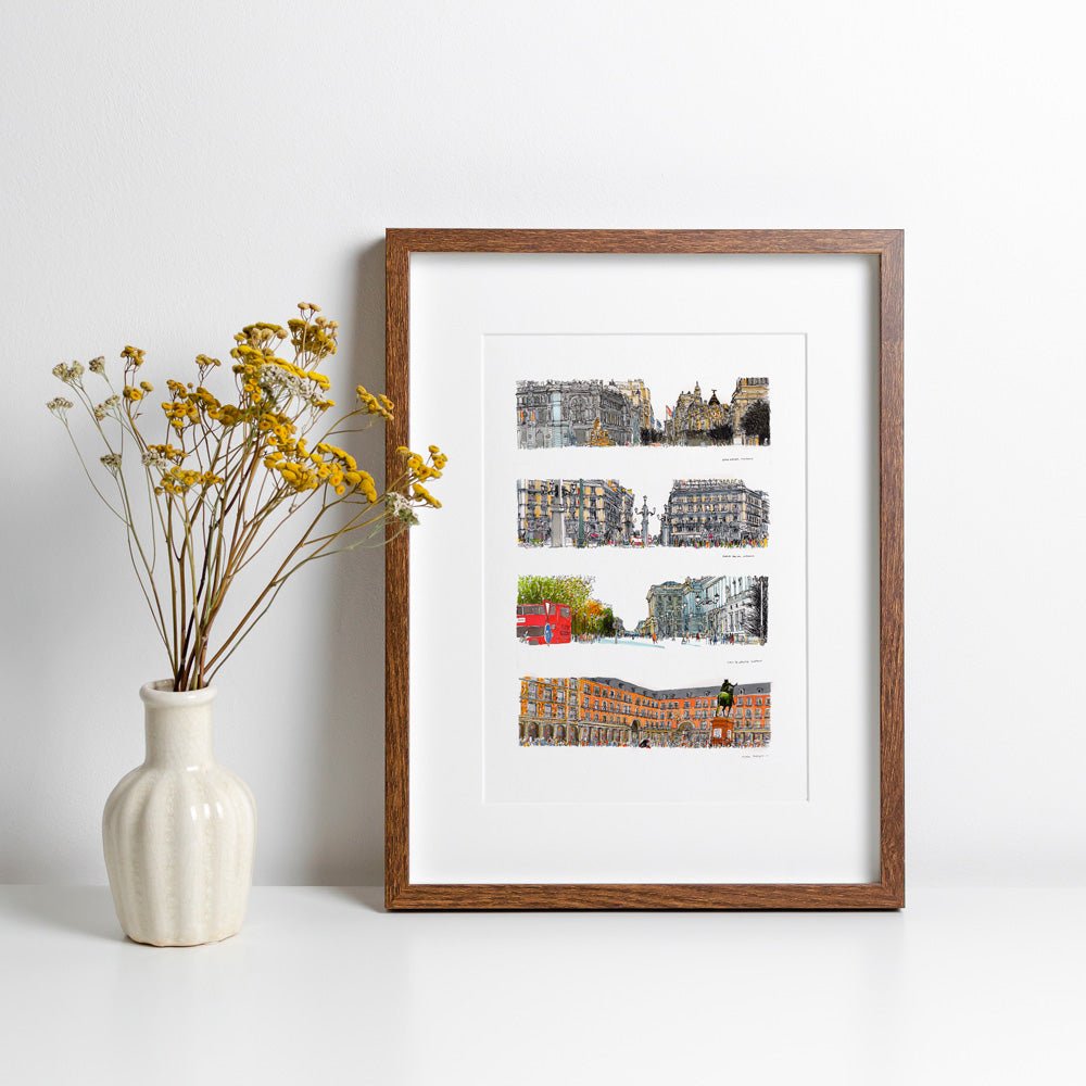 Plazas de Madrid Giclée Print