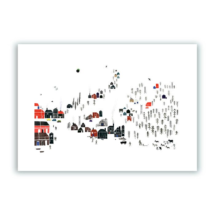Village dans la forêt Giclée Print