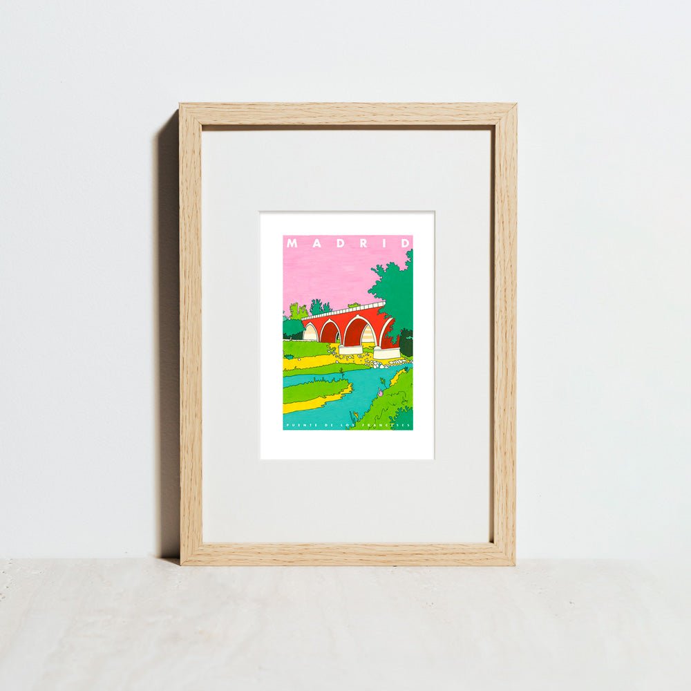 Madrid - Puente de los Franceses Giclée Print A5