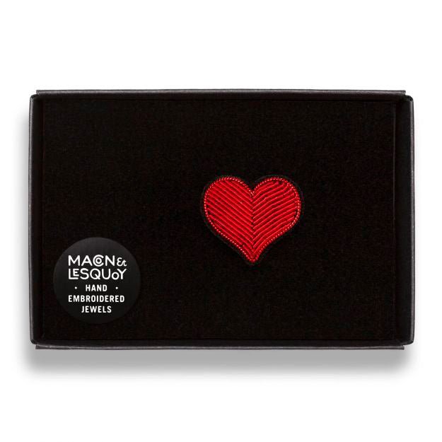 Red Heart Hand-embroidered Brooch