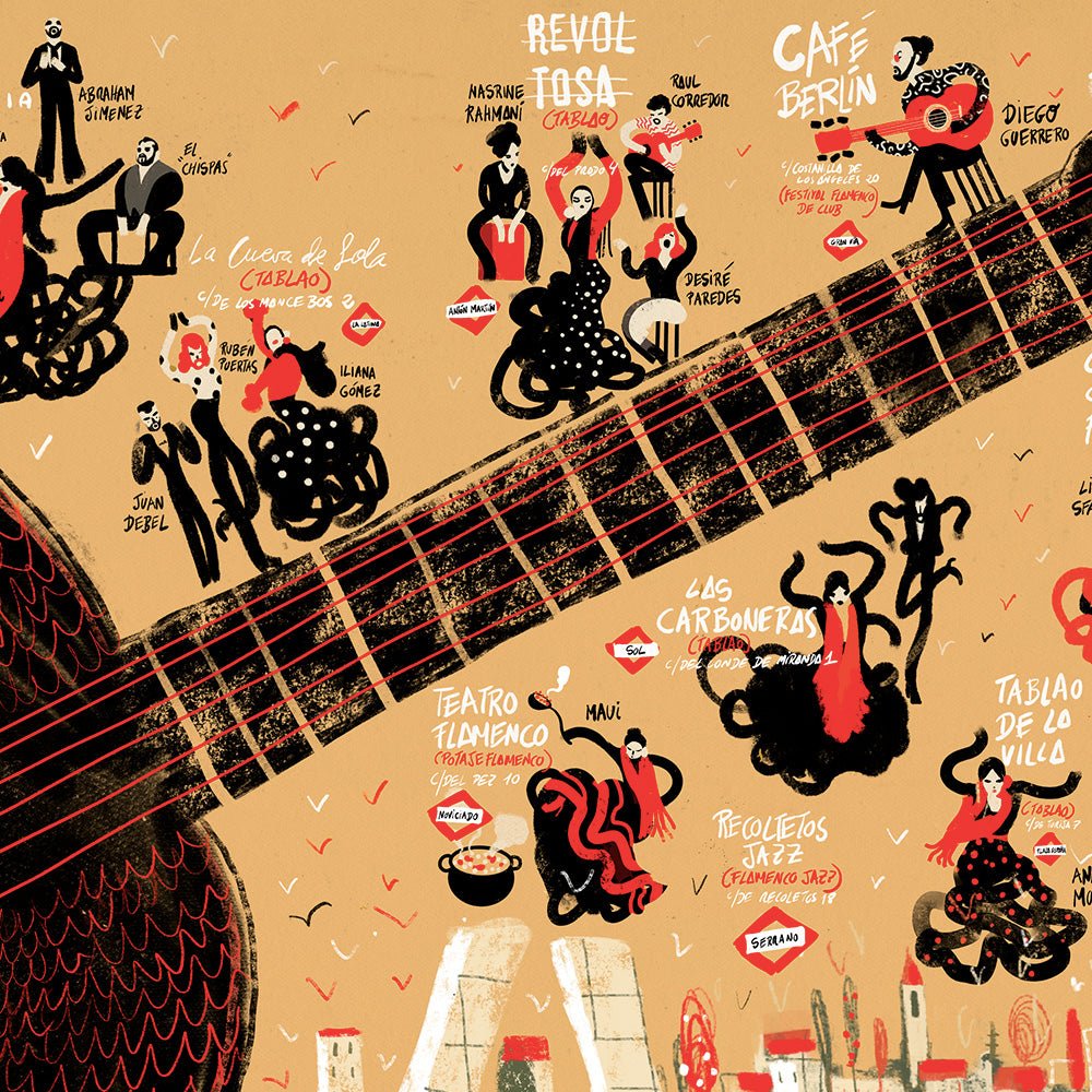 Impression giclée de la Route du Flamenco