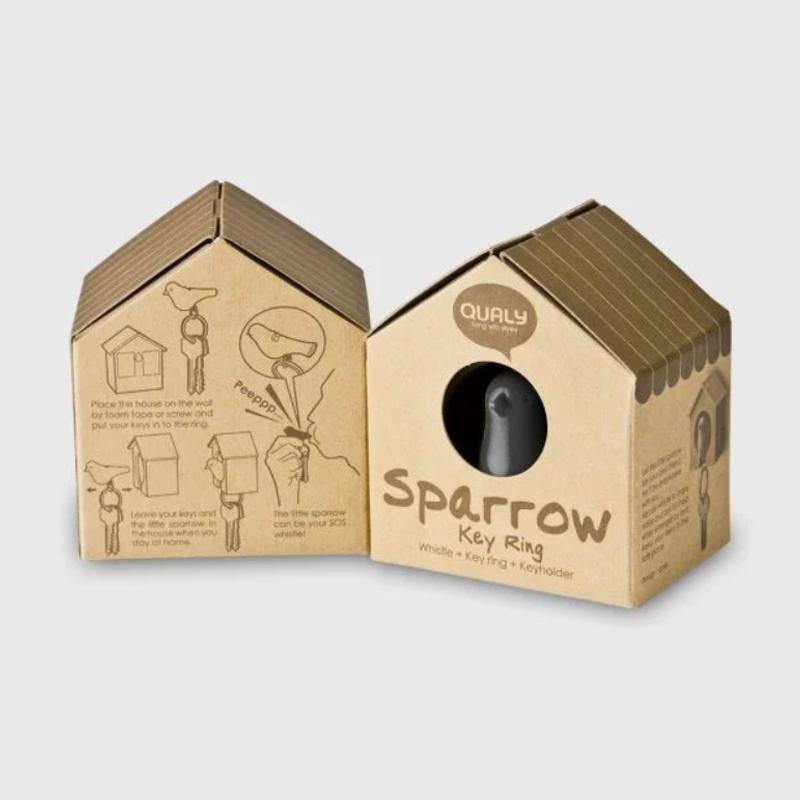 Sparrow Keyring White Purple