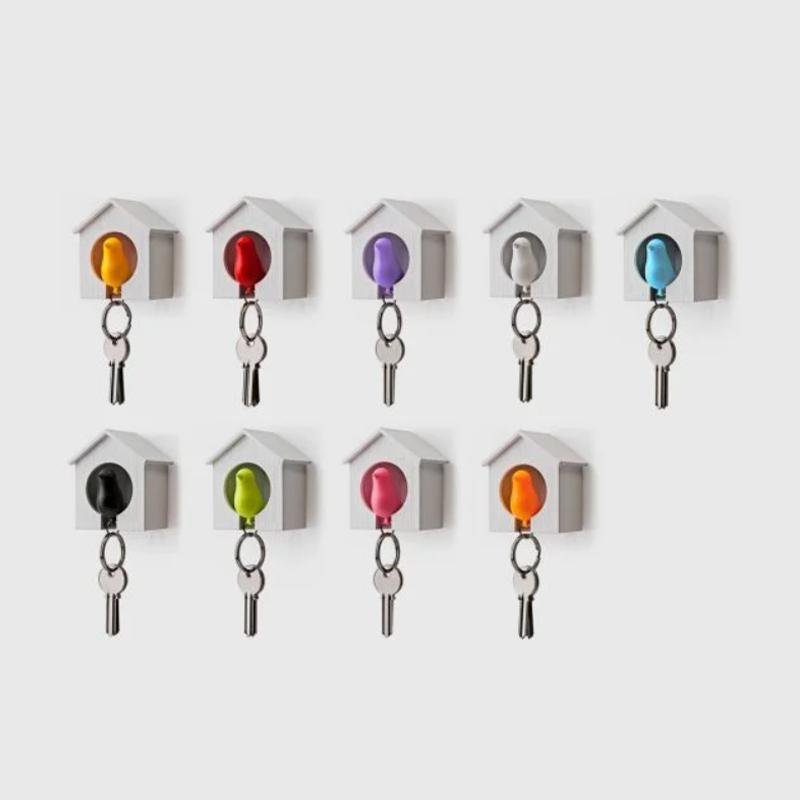 Sparrow Keyring White Purple