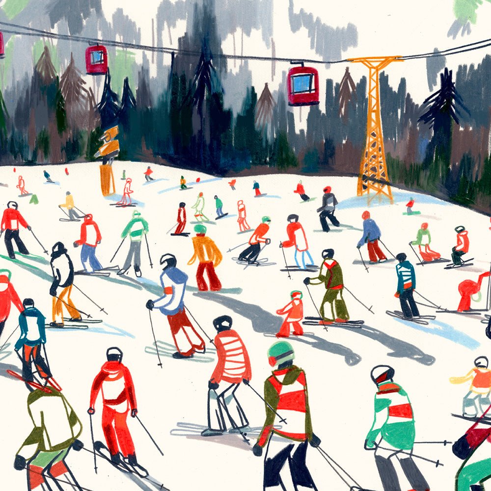 Saison de ski dans le Tyrol du Sud Giclée Print
