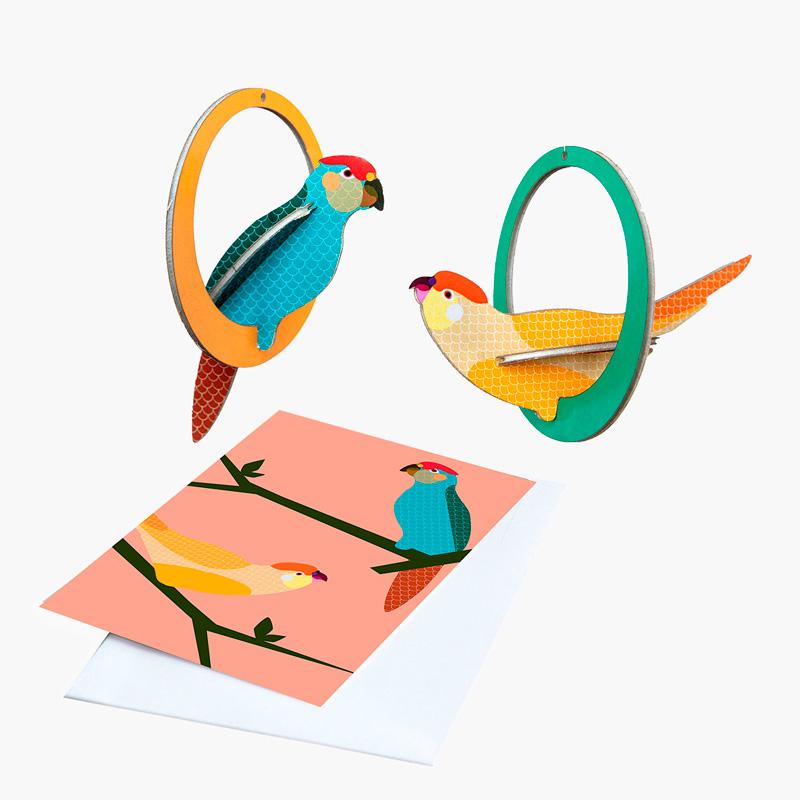 Pop out cards - Parakeets