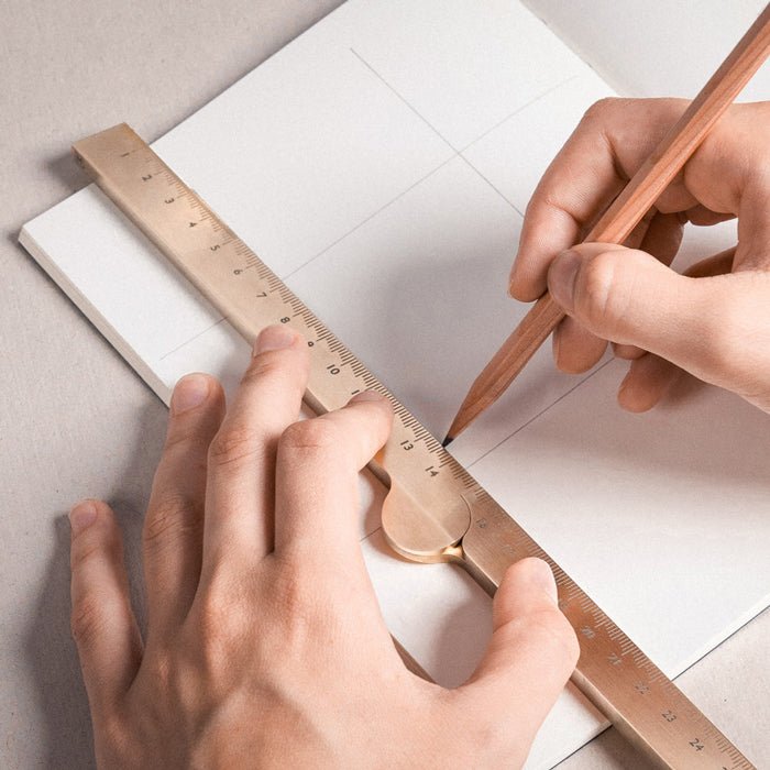 Stria Brass Folding Ruler