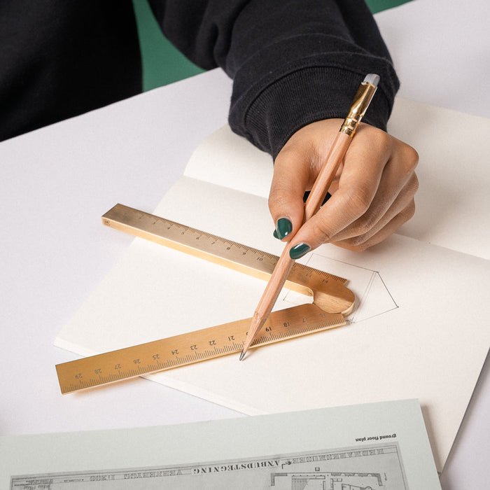 Stria Brass Folding Ruler
