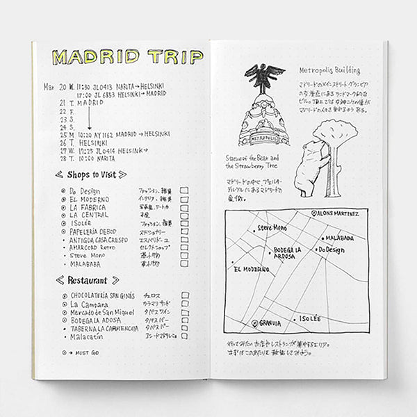 TRAVELER'S notebook Recharge 026 Grille de points - Taille Régulier