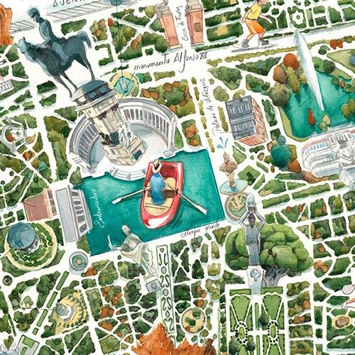 Jardines del Buen Retiro Impresión Giclée