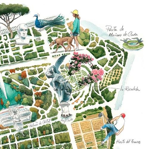 Jardines del Buen Retiro Impresión Giclée
