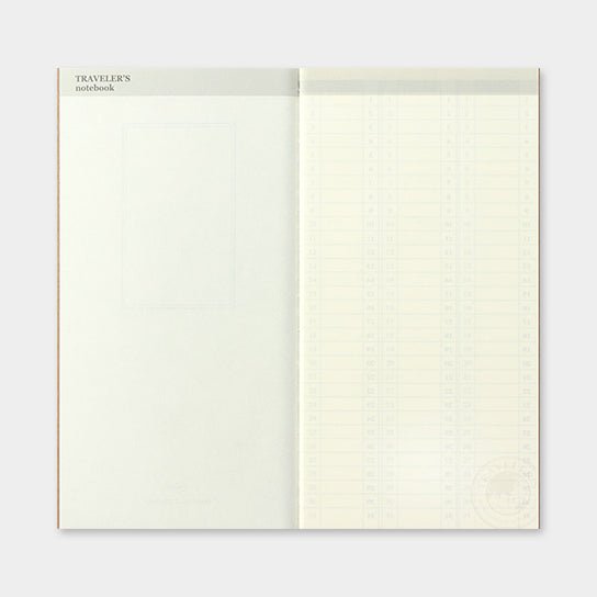TRAVELER'S notebook Recambio 018 Diario Libre por Semanas - Tamaño Regular