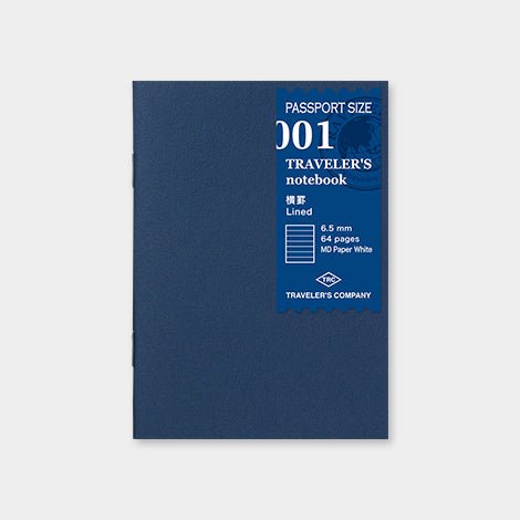 TRAVELER'S notebook Recambio 001 Líneas - Tamaño Pasaporte
