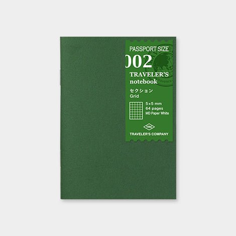 TRAVELER'S notebook Recharge 002 Grille - Taille Passeport