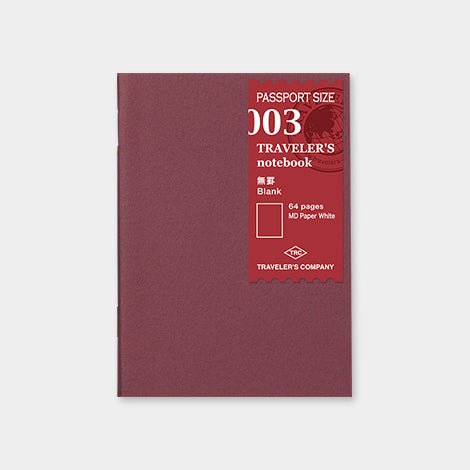TRAVELER'S Notebook Recambio 003 Liso - Tamaño Pasaporte