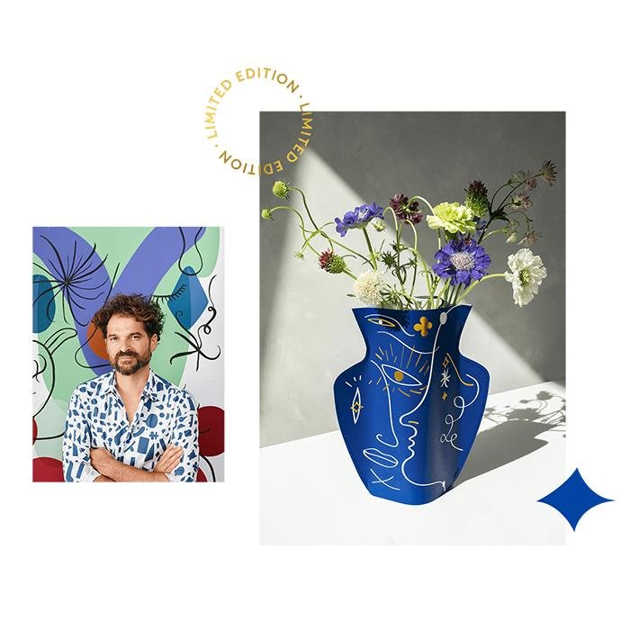 Vase en papier Jaime Hayon - Bleu