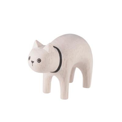 Pole Pole Wooden Animal White Cat