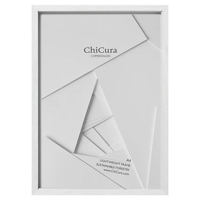 Wooden Frame A4 Glass White