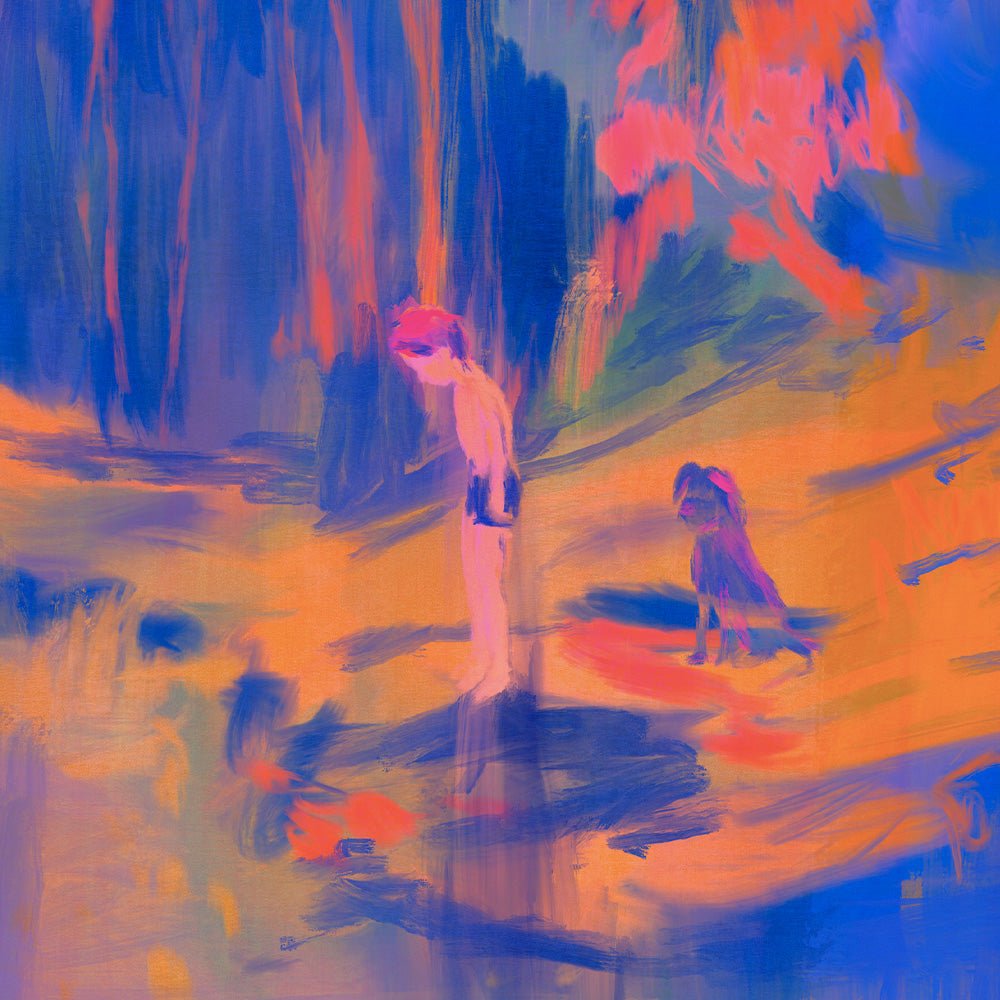 Joven y su Perro Impresión Giclée