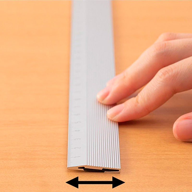 Règle en aluminium argenté de 30 cm avec aimant en néodyme