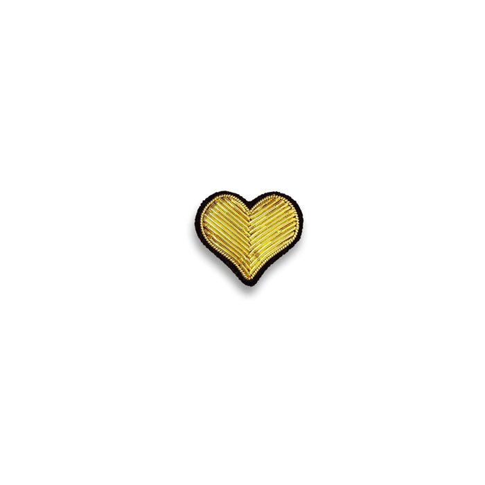 Gold Heart Hand-embroidered Pin