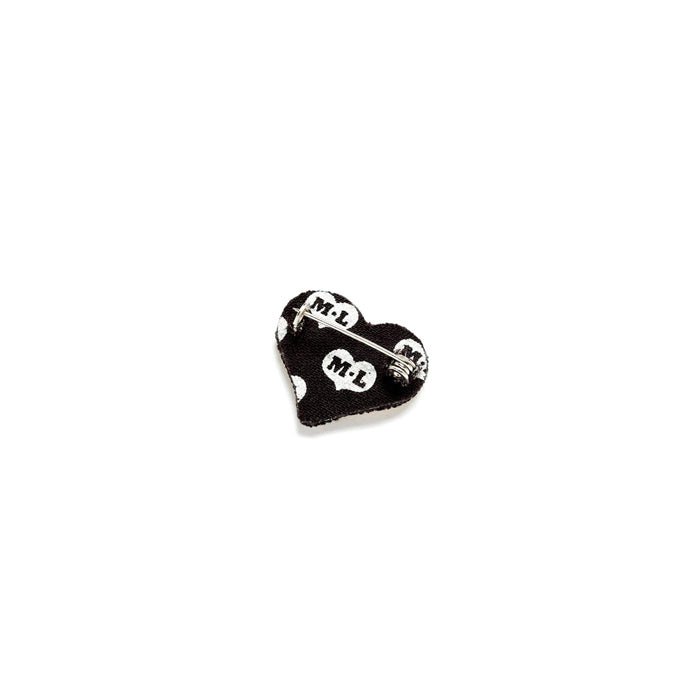 Gold Heart Hand-embroidered Pin