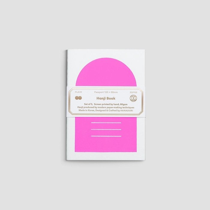 Hanji Book Passport 3pcs/set Neon Pink