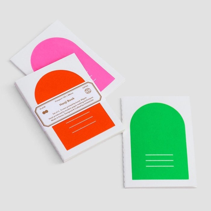Hanji Book Passport 3pcs/set Neon Pink