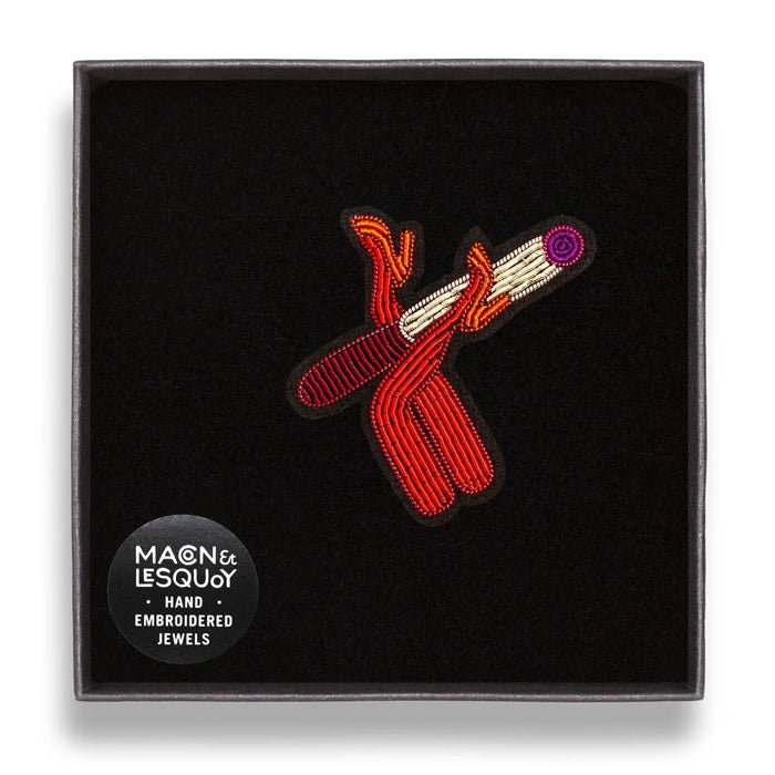 Smoking Leggs Hand-embroidered Brooch