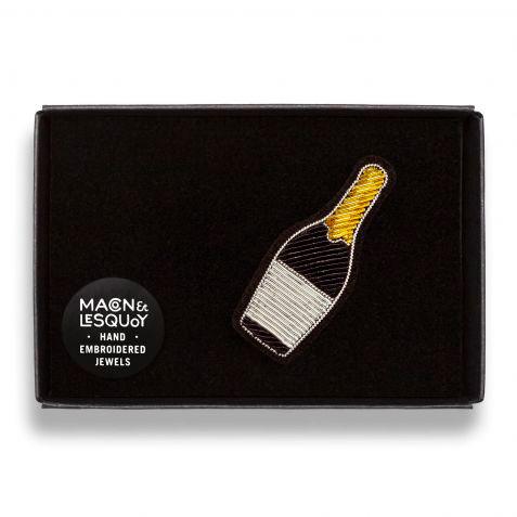 Champagne Hand-embroidered Pin