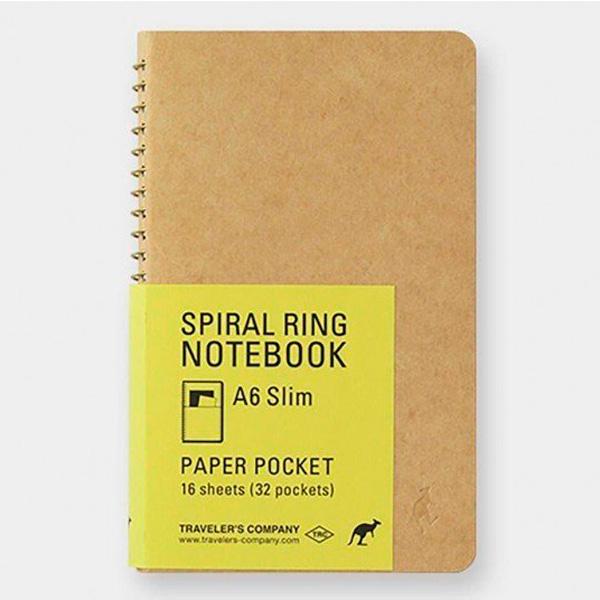 Spiral Ring Notebook A6 Slim Paper Pocket