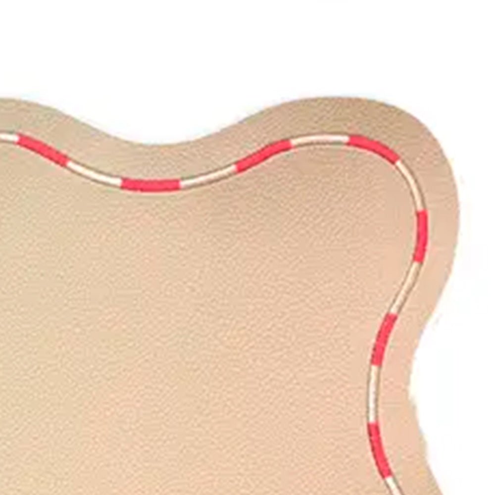 Beige Placemat with Pink Wavy Edges
