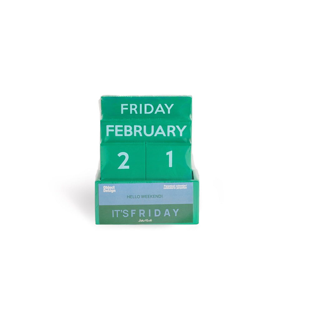 Small Full Color Glossy Green Perpetual Calendar