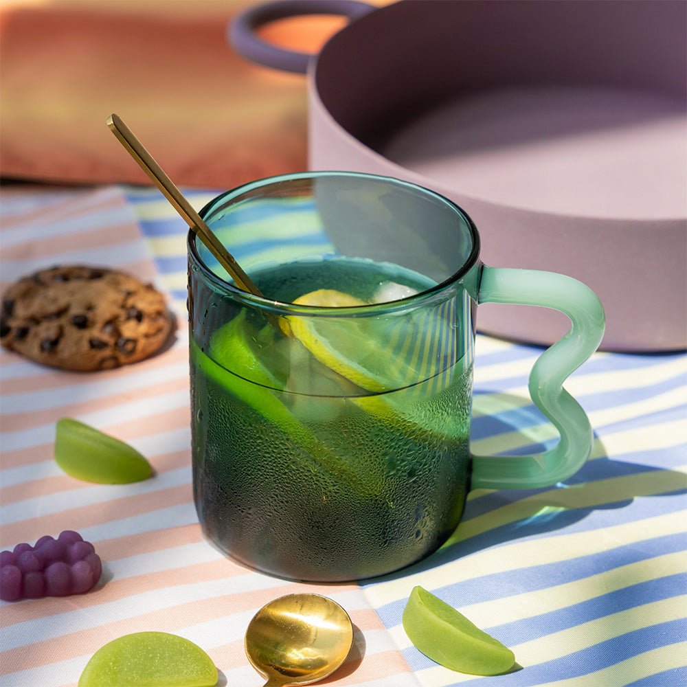 Mug en verre Jade Wave