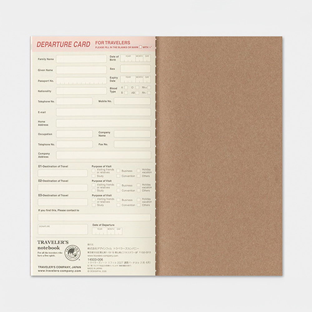 Vertical Weekly Diary Refill 2027 – Regular Size