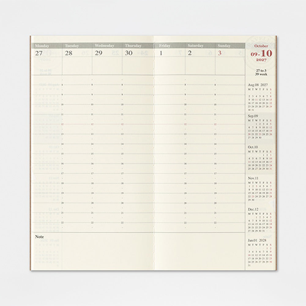 Vertical Weekly Diary Refill 2027 – Regular Size