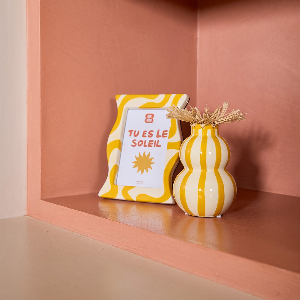 Marco de Foto Francisco - Amarillo y Blanco