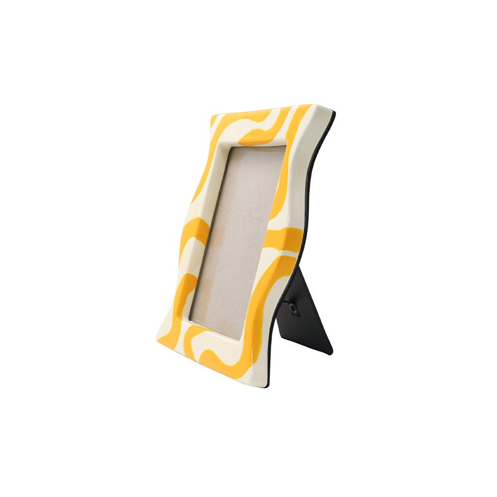 Marco de Foto Francisco - Amarillo y Blanco