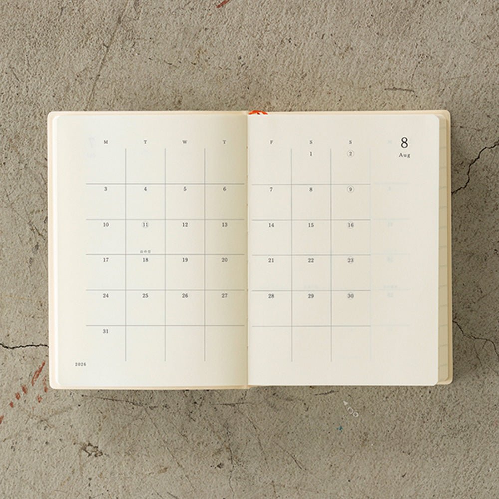 MD Notebook Diary A6 Monthly Block + 1 Day 1 Page 2026