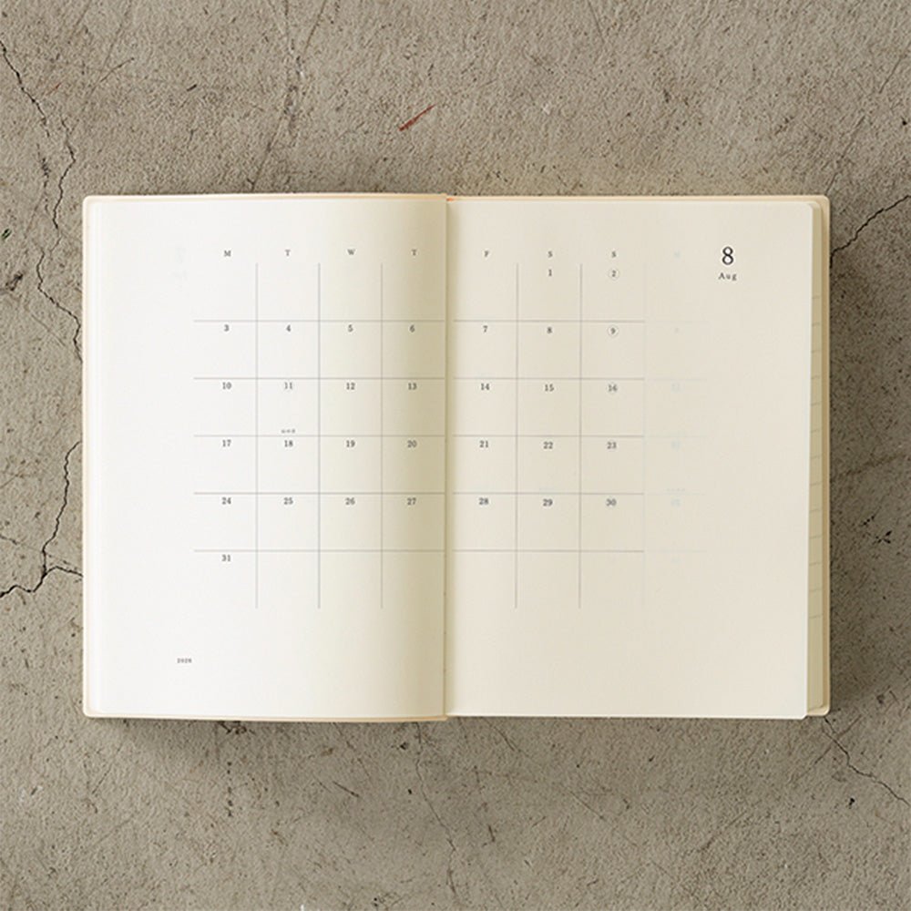 MD Notebook Diary A5 Monthly Block + 1 Day 1 Page 2026
