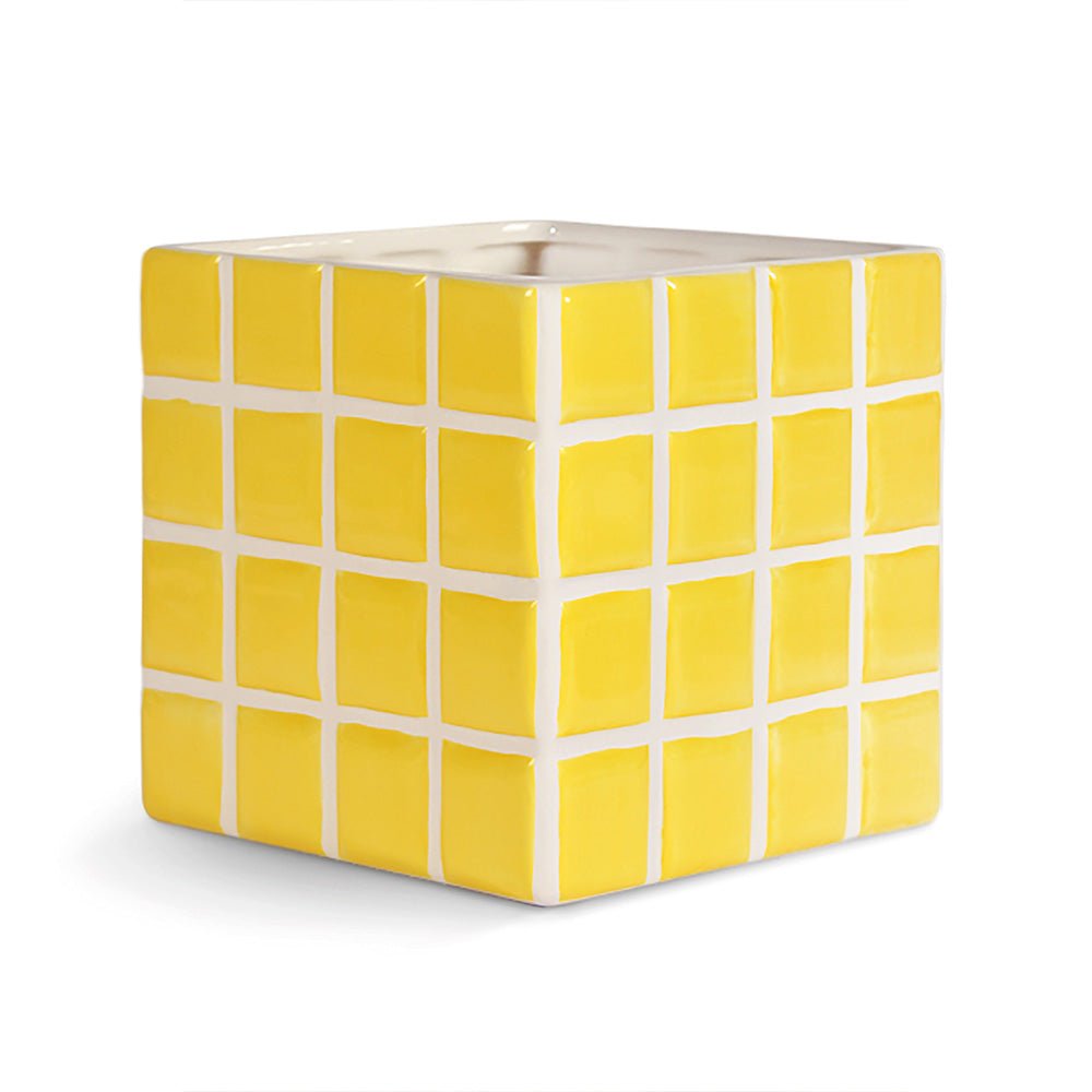 Pot en tuiles jaunes