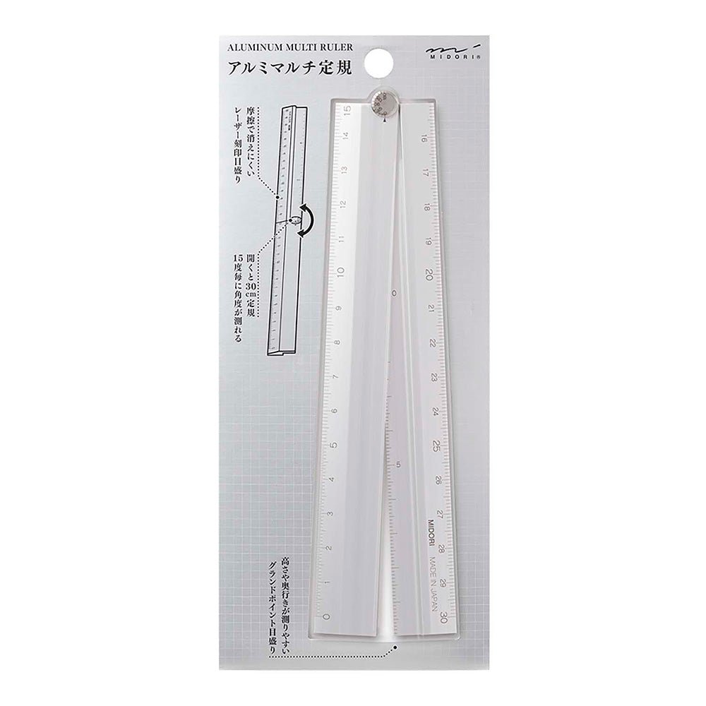 Aluminum Multiple Ruler 30cm Silver