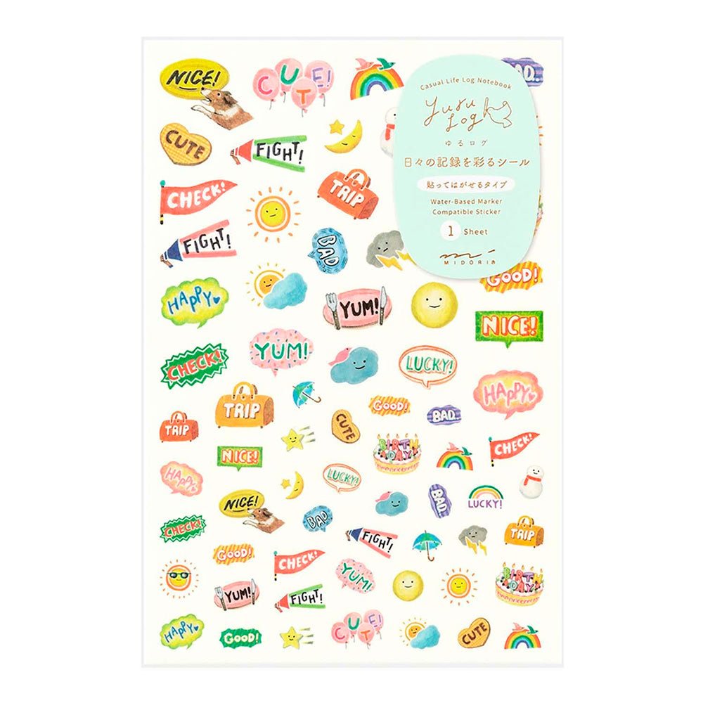 Autocollant Yuru Log 1 feuille d'autocollants de sentiments