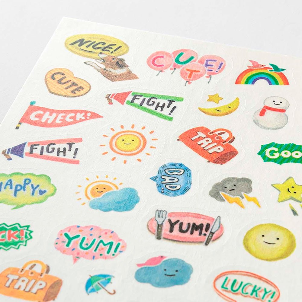 Autocollant Yuru Log 1 feuille d'autocollants de sentiments