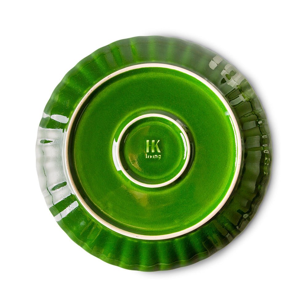 The Emeralds: Ceramic Dinner Plate Ribbed Green
